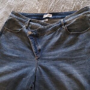 Wide leg side button up jeans